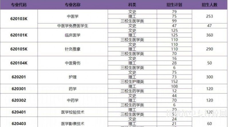 保山中醫(yī)藥高等?？茖W(xué)校2018年普通?？普猩鷮I(yè)及計(jì)劃人數(shù)