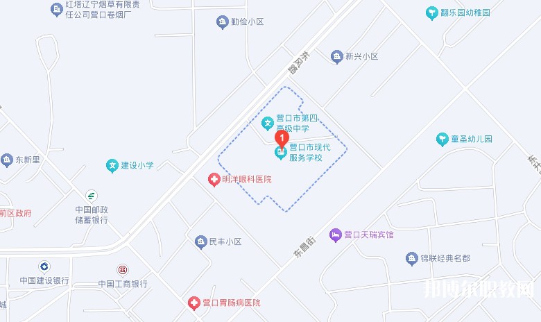 營口市現(xiàn)代服務學校地址，乘車路線