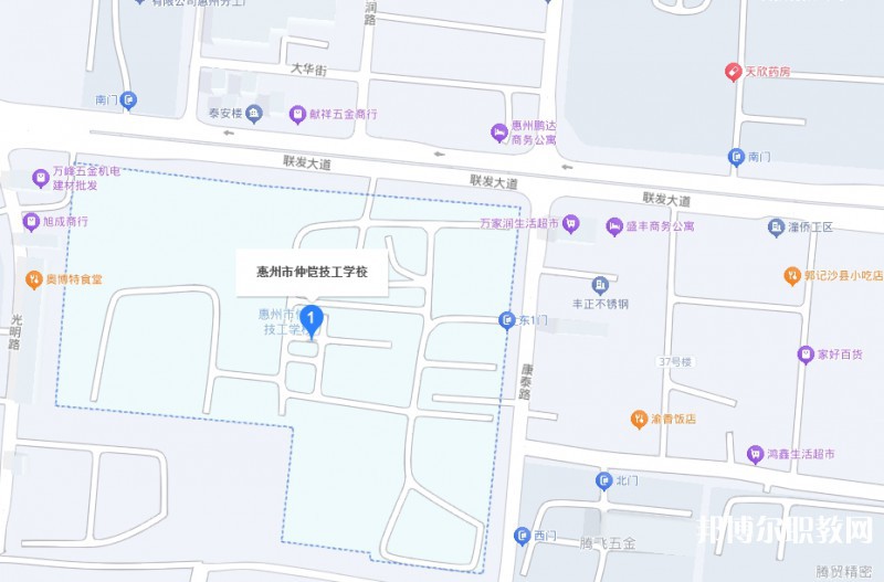 惠州市仲愷技工學校地址，乘車路線