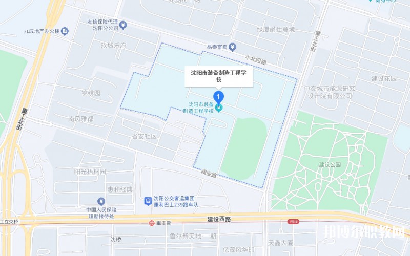 沈陽市裝備制造工程學校地址，乘車路線